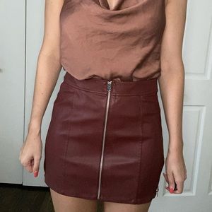 Express Mini Leather Skirt